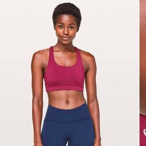EUC Lululemon Invigorate Bra *Medium Support, B/C Cup • Ruby Red • US 4